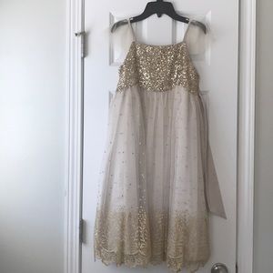 A monsoon gold dress for girls size 10